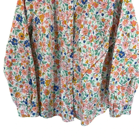 St. Johns Bay Colorful Floral Button Up Shirt Plus XXL 100% Cotton Long Sleeves - Picture 4 of 6
